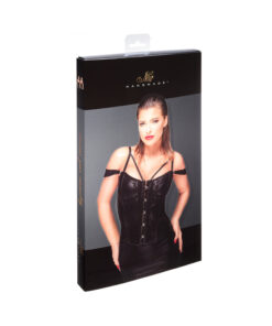 Noir Handmade Corset With Lace And Powerwetlook S