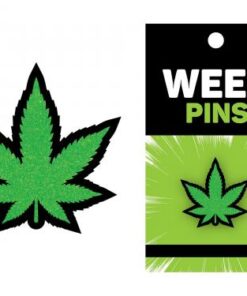 Green Glitter Leaf Pin (net)