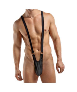 Male Power Nylon Lycra Sling With Rings Black L/XL
